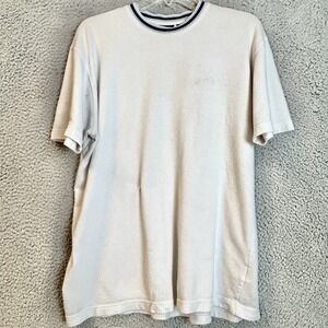 Vintage Guess Jeans Ribbed Shirt Size Large White Y2K Embroidered Logo